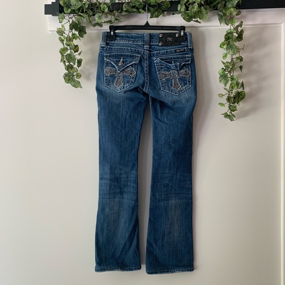 Embellished Rhinestone Cross Jeans 